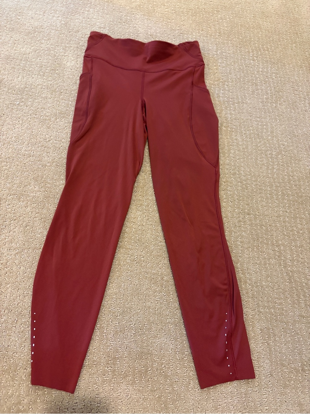 lululemon athletica Maroon High-Rise Leggings with Side Pockets